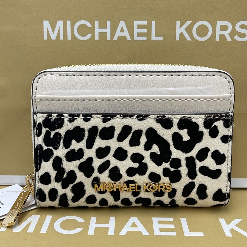 Michael Kors Jet Set Travel MD Zip Around Card Case Wallet (Light Cream Multi) - Picture 3 of 16